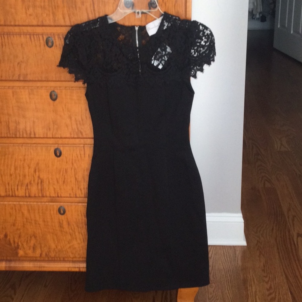 Charles Henry Black Lace Midi Dress